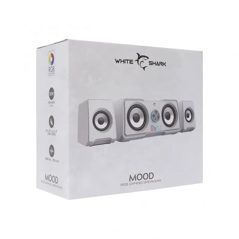 Haut parleur Gamer 2.2 WHITE SHARK Mood RGB