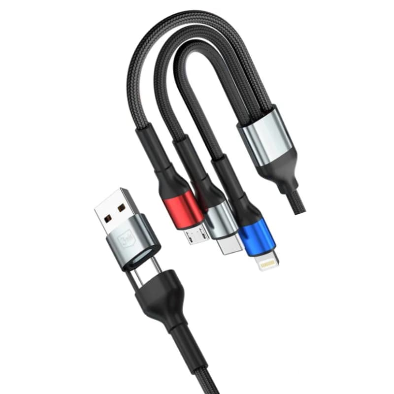 Câble de Charge 3MK 5EN1 1.2M/18W - Noir