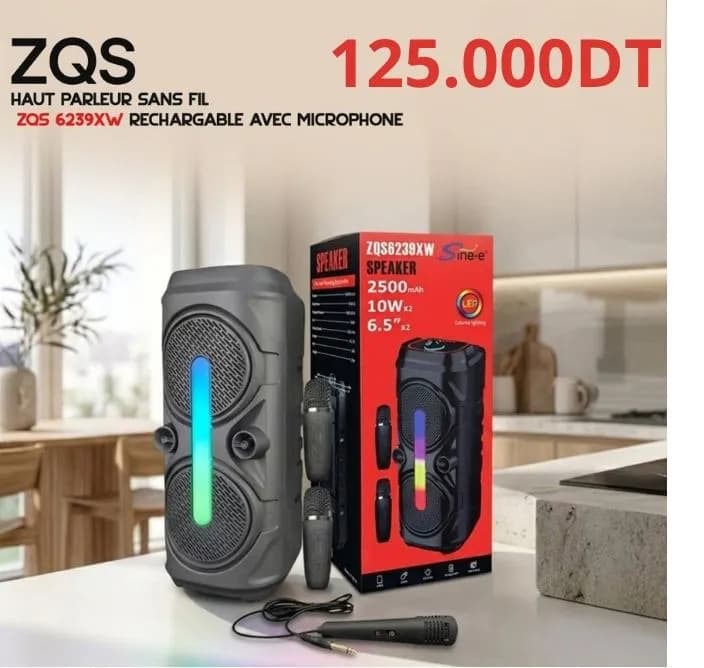 Haut Parleur Sans Fil ZQS 6239xw Rechargable Avec Microphone