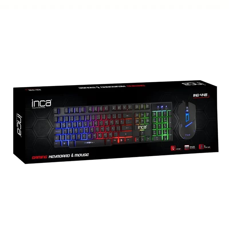 Ensemble Clavier + Souris Filaire Gamer INCA IKG-448 USB - Noir