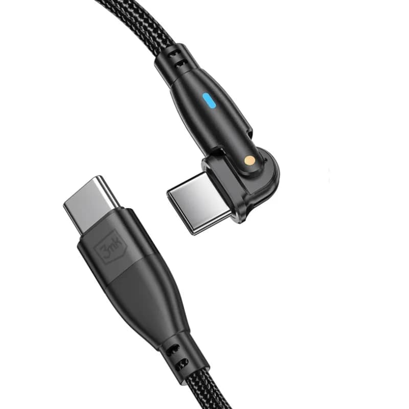 Câble de Charge Pivotant USB-C VERS USB-C 2M/60W - Noir